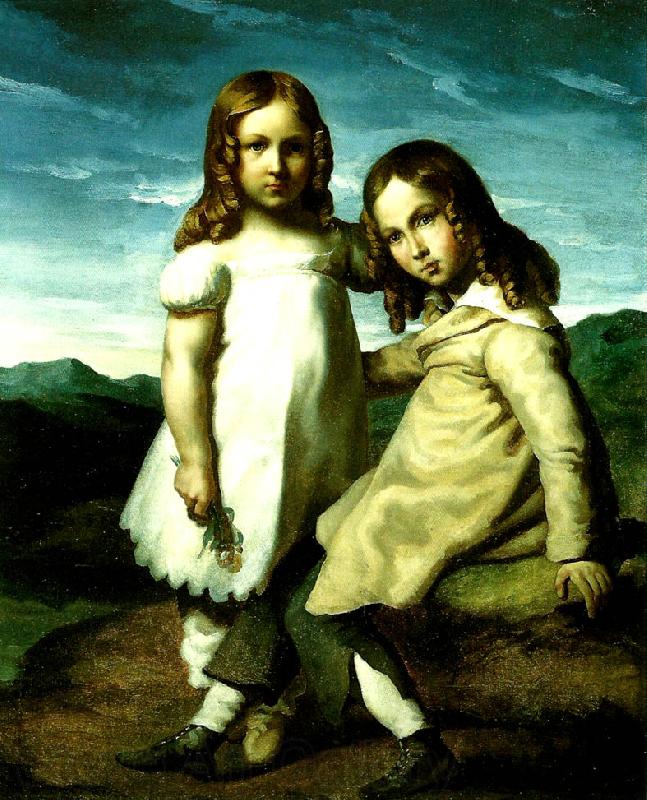 Theodore   Gericault les enfants dedreux Norge oil painting art